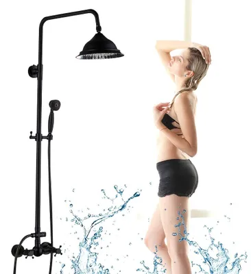 Produktbild von Duschbrause – Duschset – Thermostatarmatur – Wandmontage – Runde Duschkopf – Edelstahl, verchromt