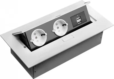 Image de Prise multiple encastrable GTV 2 ports USB blanc