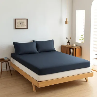 Immagine prodotto di Lenzuolo con angoli (per materasso topper) 140x200 – Blu intenso