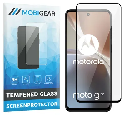 Produktbild von Mobigear Premium Displayschutzfolie für Motorola Moto G32, gehärtetes Glas – Displayschutzfolie – Kompatibel mit Hüllen – Schwarz