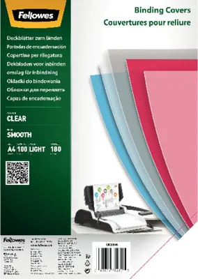 Produktbild von Fellowes Deckblatt DIN A4 PET transparent 0,18 mm 100 Blatt