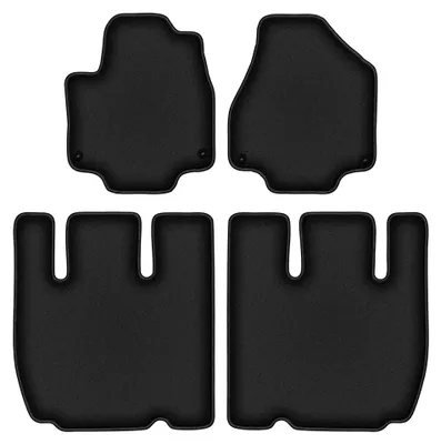 Image de Tapis de sol en moquette pour Chrysler Pacifica II 2017- (5 places) – jeu 4 pièces, noirs, sur mesure – Wielganizator DURBAN