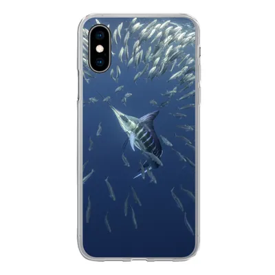 Produktbild von MuchoWow® Handyhülle Schutzhülle Hülle für iPhone X Fisch - Schwertfisch - Wasser Silikon Softcase Handy Hülle - Handyhülle
