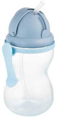 Obrázok produktu pre CANPOL BABIES Športová fľaša so silikónovou slamkou 370ml 12m+ modrá