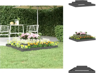 Immagine prodotto di vidaXL Fioriera grigia 110x110x27 cm in legno di pino massiccio - Vasi da fiori e fioriere