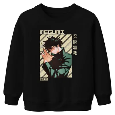 Obrázok produktu pre Megumi Fushiguro Jujutsu Kaisen Shikigami gloomy Otaku Gift Uni detská mikina, čierna, 128