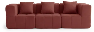 Produktbild von MILYSOFA SOFABULOUS 3-Sitzer Modulsofa, geradlinig, feiner Schlingenstoff, Terrakottarot
