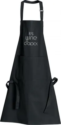Produktbild von Winkler Kochschürze Wine schwarz 90 x 75 cm mit Tasche 100% Baumwolle