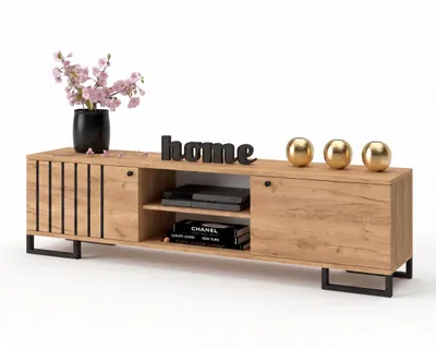 Produktbild von Fernsehschrank TV-Lowboard KING STEHEND Golden Craft Eiche/Golden Craft Eiche 120cm