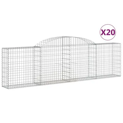 Produktbild von Gabionen mit Hochbogen 20 Stk. 300x30x80/100cm Verzinktes Eisen