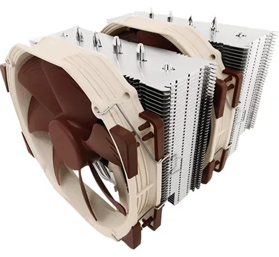 Produktbild von Noctua NH-D15, Kühler, 14 cm, 300 RPM, 1500 RPM, 140,2 m³/h, Beige, Braun, Stahl