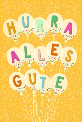 Produktbild von Allgemeine Wünsche „Hurra Alles Gute“ Karte mit Briefumschlag Luftballons