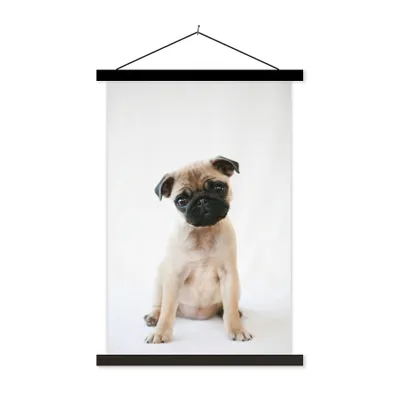 Produktbild von MuchoWow® Textilposter Hund - Haustiere - Porträt 60x90 cm mit schwarzem Rahmen - Poster Wohnzimmer