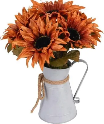 Produktbild von Kunstblumen Herbst 7 Künstliche Blumen Metalltopf Tischdeko Zuhause