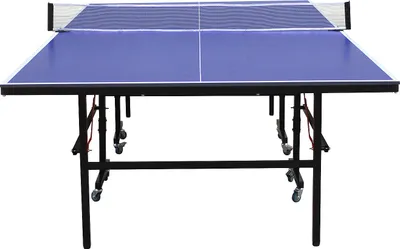Produktbild von Klappbarer Tischtennistisch, blau,  auf Rollen für den Außenbereich mit Zubehör – L 274 x B 152,5 x H 76 cm – JORDIE