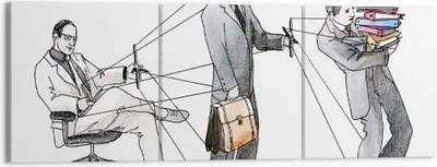 Produktbild von Bild auf Leinwand - Leinwandbild - Job Mensch mariniert Illustration - 150x50cm - Wand Bild - Wanddeko - Leinwanddruck - Bilder - Kunstdruck - Leinwand bilder - Wandkunst - CA150x50-3054