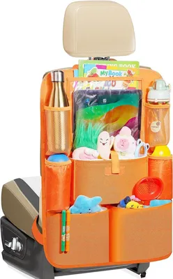 Produktbild von PolkaHome® Auto-Organizer für Kinder, Rücksitz-Organizer mit 11-Zoll-Tablet-Tasche, 8 Taschen, wasserdicht und robust