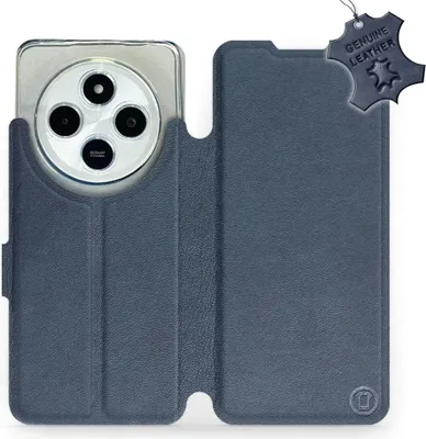Produktbild von Echtleder Handyhülle für Xiaomi POCO C75, Mobiwear Leather, Dunkelblau