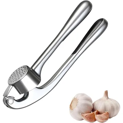 Knoblauchpresse aus Aluminiumlegierung, ergonomisch, 16 cm
