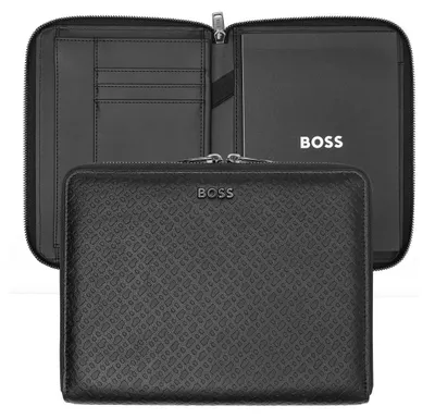 Produktbild von BOSS A5 Konferenzmappe Monogram Zipped Black