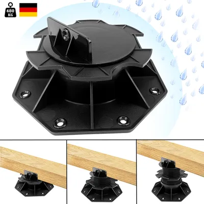 Produktbild von LZQ 100 Stück Stelzlager Höhenverstellbar für Terrassenplatten - WPC Terrassenlager Verstellbar 60-140mm