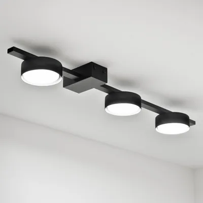 Immagine prodotto di LUMILED plafoniera plafoniera plafoniera plafoniera spot GX53 presa 230V plafoniera faretto a 3 luci per plafoniera faretto plafoniera lampada da interni spot luce downlight nero lampada da parete rotonda