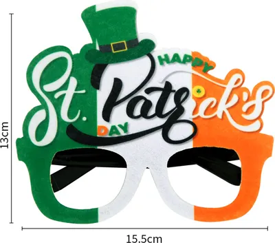 Produktbild von St. Patricks Day Brille, Kleeblatt, grün, Cartoon-Buchstabe, Dekor, Unisex, Partyhut, Bierbrille, Foto-Requisite, Kostümzubehör