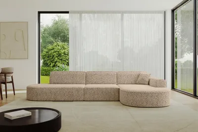Produktbild von ALTDECOR Ecksofa in L-Form MARI-L2 - 328x171x79,5 cm Braun - Corner Sofa Bett Eckcouch Couch Wohnlandschaft Cauchsofa