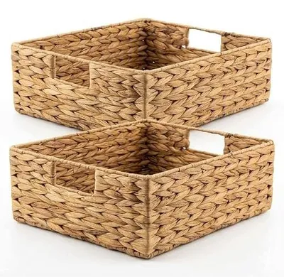 Zdjęcie produktu dla Koszyk do przechowywania z hiacyntu wodnego ręcznie pleciony 30X34X15