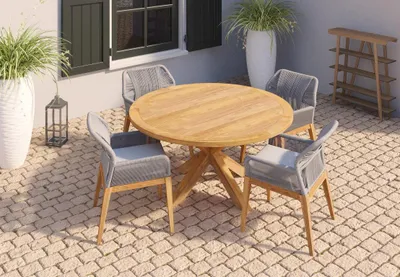 Productafbeelding van Teak tuintafel rond Tuindeco