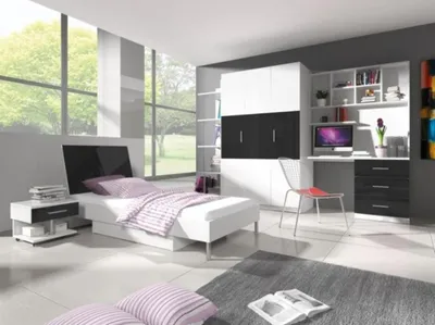 Image de Armoire Étagère Armoire pour chambre Enfants Jeunes Armoires Noir