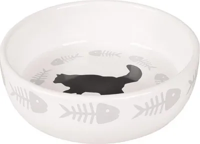 Zdjęcie produktu dla Miska dla kota ceramiczna sigle biała 375ml Flamingo