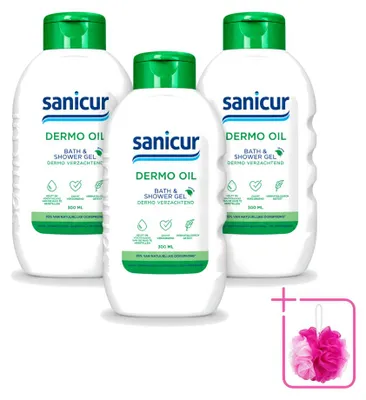 Obrázek produktu pro 3 kusy Sanicur Dermo-Oil, koupelový a sprchový gel - 300 ml - výhodná sada