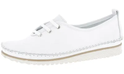 Produktbild von Andrea Conti Damen Leder Schnürschuh Halbschuh Keilabsatz Farbstreifen 0023626, Größe:39 EU, Farbe:Weiß