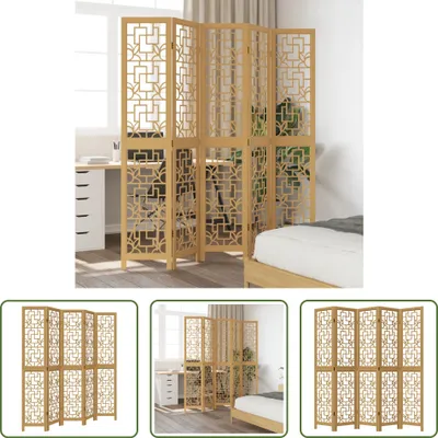 Produktbild von The Living Store 5-tlg. Raumteiler Braun Massivholz Paulownia
