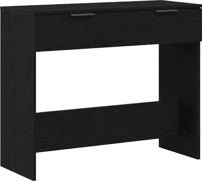Image de vidaXL Table console avec rangement, noir, aspect chêne, 30 x 36 x 75 cm