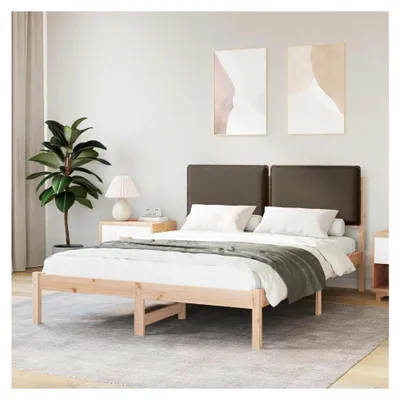 Produktbild von Bettgestell mit gepolstertem Kopfteil in Taupe 120 x 200 cm