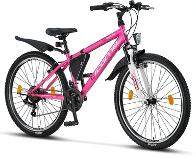 Immagine prodotto di Licorne Bike Guide Premium Mountain Bike Shimano,Colore:Rosa/Bianco;Pollici:26
