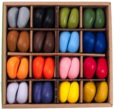 Image de Crayon Rocks Crayons de cire Just Rocks in a Box - 4 x 16 couleurs Set