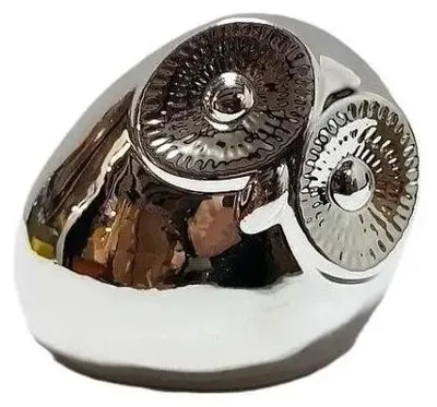 Produktbild von Silberne Keramikeule, 11 cm – ADAR