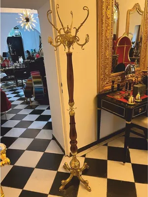 Produktbild von Casa Padrino Luxus Barock Garderobenständer Gold / Dunkelbraun H. 180 cm -  Italy