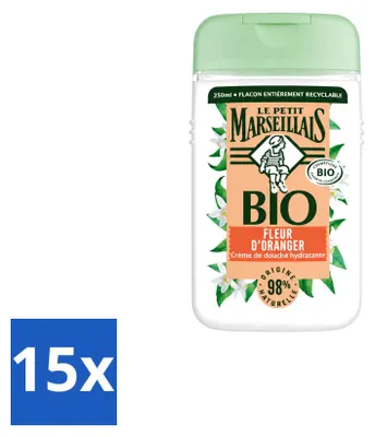 Produktbild von 15 x Le Petit Marseillais Duschgel Orangenblüte - 250 ml - Vorteilspackung - 15 Stücke