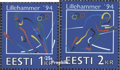 Produktbild von Briefmarken Estland 1994 Mi 221-222 (kompl.Ausg.) postfrisch Winterspiele