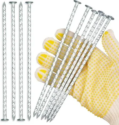 Produktbild von Famanu Bodenanker 100 Stück - 200 mm lang für Gartenvlies und Kunstrasen, Ø 52 mm, silber