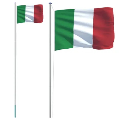 Produktbild von Flagge Italiens mit Mast 6,08 m Aluminium