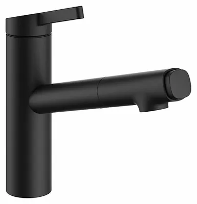 Produktbild von KWC Armatur FIT 2 SCHWARZ MATT mit schwenkbarem Brauseauslauf / Küchenarmatur / Einhebelmischer