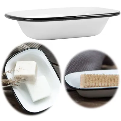 Produktbild von LS-LebenStil Seifenschale Emaille Creme Weiß 15cm Altum Seifenhalter Seifenablage extra tief hoch Seifenteller Seifenigel