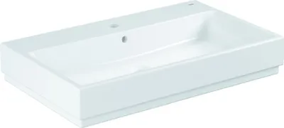 Produktbild von Grohe Aufsatzwaschtisch CUBE KERAMIK 1 Hahnloch, mit Überlauf 50 cm, 500 x 490 mm PureGuard/alpinweiß