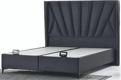Produktbild von Casa Padrino Luxus Doppelbett Anthrazit / Schwarz - Modernes Massivholz Bett - Moderne Schlafzimmer & Hotel Möbel - Luxus Kollektion