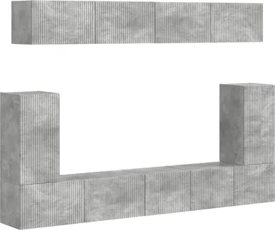 Imagen del producto de vidaXL Juego de 5 armarios de TV, hormigón gris, material de madera